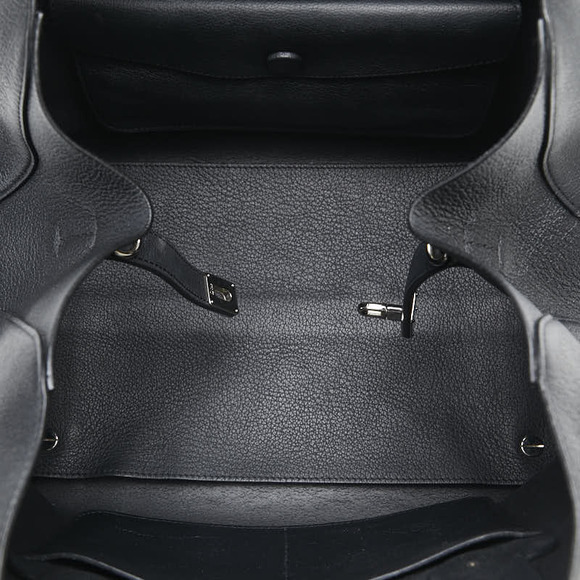 Dior Charm Open Bar Handbag Tote Bag Black Leather - Picture 7 of 10